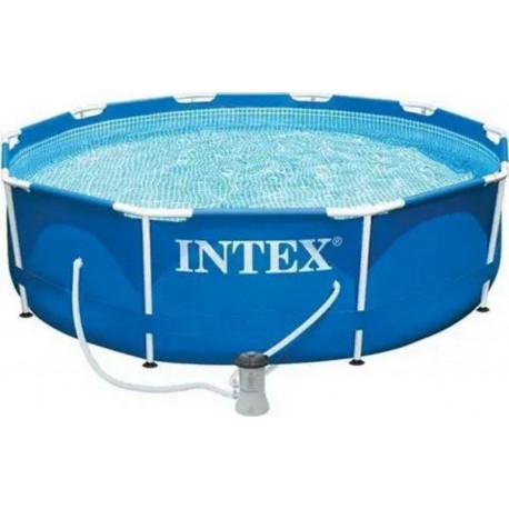 INTEX Kit Piscine Metal Frame Ronde Tubulaire 3,05m x 0,76m avec système de filtration et bâche 28204FR