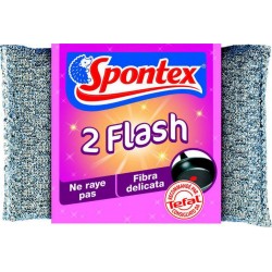 Spontex Tampon 2 Flash Ne Raye Pas Fibre Délicate Par 2 (lot de 3 soit 6 éponges)