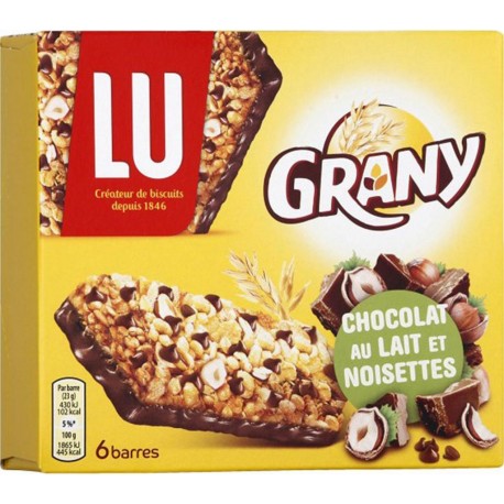 LU Grany Chocolat au Lait et Noisettes 138g (lot de 6)