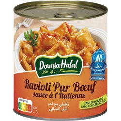 Dounia Halal Ravioli Pur Bœuf sauce à l’Italienne 800g