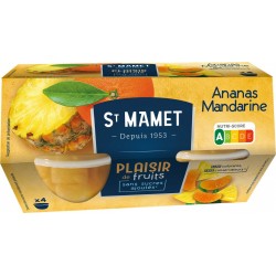 St Mamet Fruits au sirop ananas et mandarine x4 80g