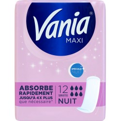 VANIA Serviettes hygiéniques Spéciale Nuit X12 (lot de 4)