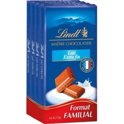 Lindt Chocolat Lait Extra Fin 4x100g
