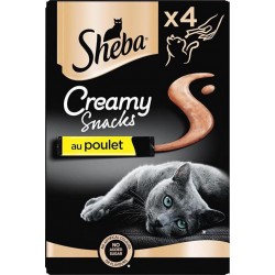 SHEBA Creamy snacks friandises au poulet pour chat adulte 4x12g 48g