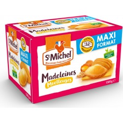 St Michel Madeleines Nature moelleuses à emporter x52 sachets individuels 1,3Kg