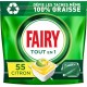 FAIRY TOUT EN 1 PLUS PRODUIT VAISSELLE MACHINE CAPSULES DANS SACHET REFERMABLE CITRON 743GR 55CT CONCENTRE GEL & POUDRE LAVAGE &
