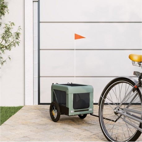 NC Remorque De Vélo Pour Animaux De Compagnie Gris Et Noir Vidaxl