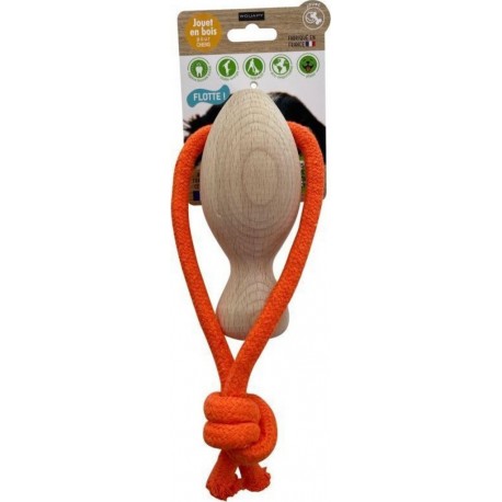 NC Jouet Pour Chien En Bois Avec Corde Fish T10 Cm