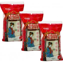 Pigino Lot 3x Riz Spécial Sushi Paquet 3x1Kg 3Kg