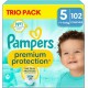 PAMPERS Couches Bébé Premium Protection 11 16Kg Taille 5 pack de 102 couches
