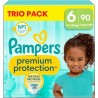 PAMPERS Couches Bébé Premium Protection 13 18Kg Taille 6 pack de 90 couches