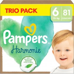 PAMPERS Couches Bébé Harmonie 13+Kg Taille 6 x81