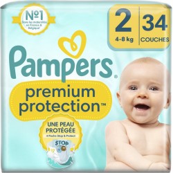 PAMPERS Couches Bébé Premium Protection Taille 2 4-8Kg x34