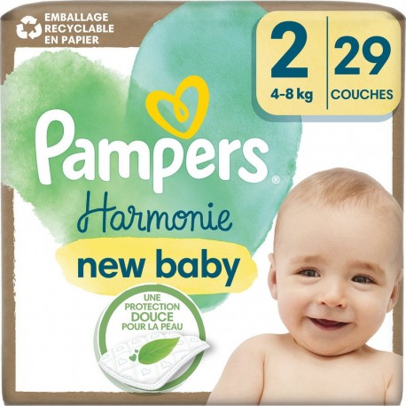 PAMPERS Couches Bébé Harmonie Taille 2 4-8Kg x29