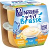 NESTLE Dessert bébé dès 10 mois p'tit brassé banane mangue lait et céréales sans sucres ajoutés les 2 pots de 115g
