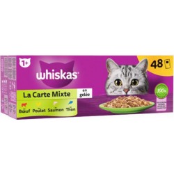 Whiskas La carte mixte en gelée pour chat adulte 4 variétés 48x85g 4.08Kg