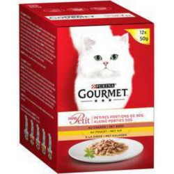 Gourmet Pâtée pour chats au poulet, canard et dinde Les 12 boîtes de 50g