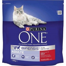 Purina One Croquettes Chat Adulte Boeuf 1,5Kg (lot de 3)
