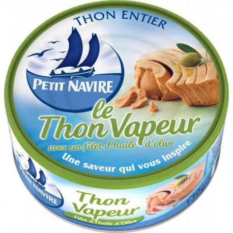 Petit Navire Le Thon Vapeur avec un Filet d’Huile d’Olive 130g (lot de 5)