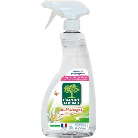 L'Arbre Vert L’Arbre Vert Spray Hypoallergénique Multi-Usages Fleurs d’Agrumes 740ml (lot de 4)