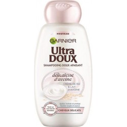 Garnier Ultra Doux Shampooing Doux Apaisant Délicatesse d’Avoine Crème de Riz & Lait d’Avoine 250ml (lot de 4)
