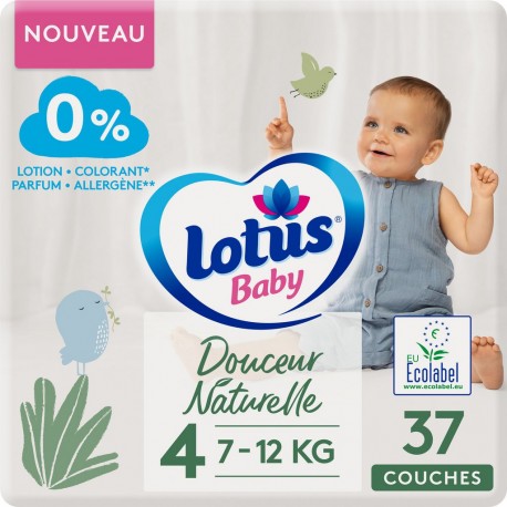 Lotus Baby Couches bébé taille 4 7 - 12Kg douceur naturelle x37