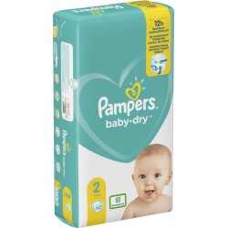 Pampers Couches-culotte taille 2 4-8Kg baby dry x60
