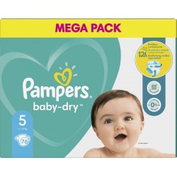 Pampers Couches bébé Taille 5 11-16Kg Baby Dry x76