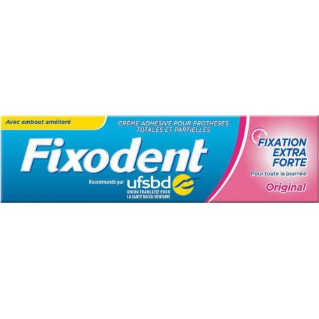 Fixodent Fixation Extra Forte Pour Toute La Journée Original 47g