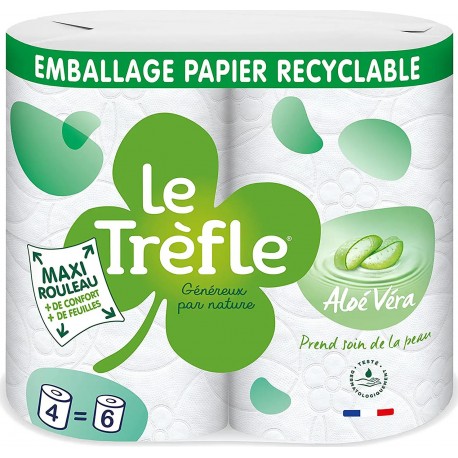 Le Trèfle Papier toilette Aloé Véra 4 maxi rouleaux