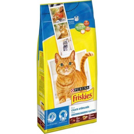 Friskies Croquettes Chats Stérilisés Boeuf Légumes 2Kg (lot de 3)
