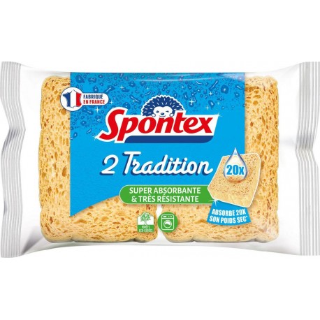SPONTEX Eponges végétales Tradition x2 (lot de 9 soit 18 éponges)