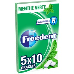 Freedent Chewing-gum s/ sucres goût menthe verte 70g