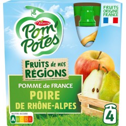 Pom Potes Compotes en gourde pomme-poire s/sucres ajoutés POM'POTES 4 x 90g