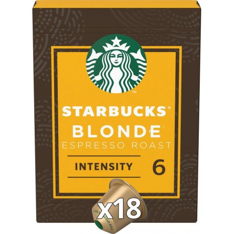 STARBUCKS Capsules de café blonde espresso intensité 6 compatibles Nespresso 18 capsules 94g