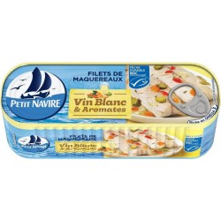 PETIT NAVIRE Filets de maquereaux au vin blanc et aromates 175g