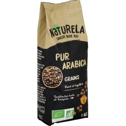 NATURELA Café en grains bio pur arabica intensité 7 - 1Kg