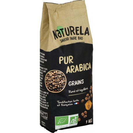 NATURELA Café en grains bio pur arabica intensité 7 - 1Kg