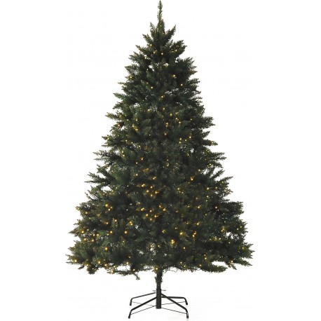 Homcom Sapin de Noël artificiel lumineux LED blanc chaud 200cm 830-191