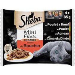 Sheba Mini filets en sauce sélection du boucher pour chat 85g