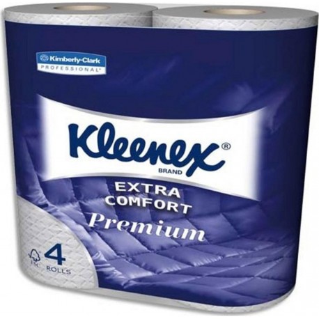 Kleenex Papier Toilette Extra Comfort Premium Blanc Aquatube x4 Rouleaux 34003