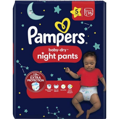 Pampers Couches culottes Taille 5 12-17Kg baby-dry nuit x35