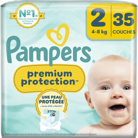 Pampers Premium Protection Taille 2 bébé 4-8Kg x35
