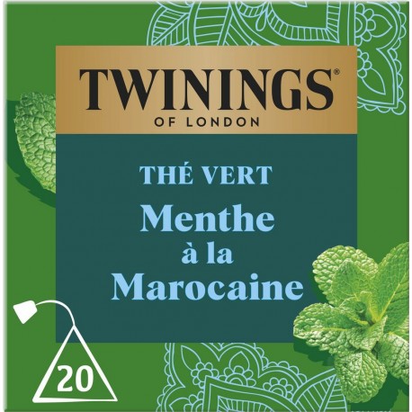 TWININGS Thé vert menthe à la marocaine 20 sachets