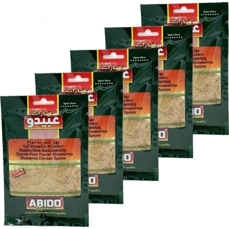 Abido Épices Shawarma Poulet (kebab) les 5 unités de 0.05Kg