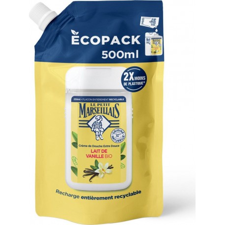 LE PETIT MARSEILLAIS Recharge Crème de Douche Extra Douce au Lait de Vanille Bio 500ml