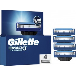 GILLETTE Lames de rasoir Pour Homme Mach 3 Turbo lot de 4 recharges de lames