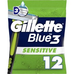 GILLETTE Rasoir Jetable Pour Homme Peau Sensible Blue 3 12 rasoirs jetables