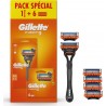 GILLETTE Coffret Rasoir Lames et Gel le rasoir + 6 recharges
