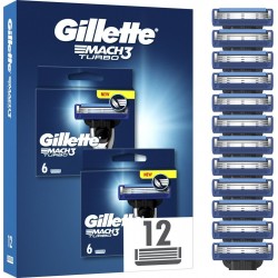 GILLETTE Lames de rasoir Pour Homme Mach3 Turbo le lot 2 paquets de 4 lames de rasoirs